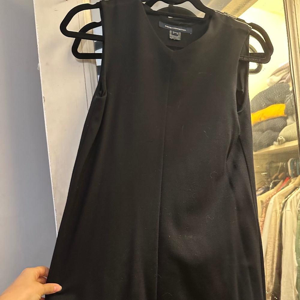 French connection asymmetrical black dress (mini)